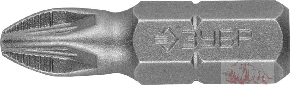 Биты ЗУБР "МАСТЕР" кованые, хромомолибденовая сталь, тип хвостовика C 1/4", PZ2, 25мм, 2шт
