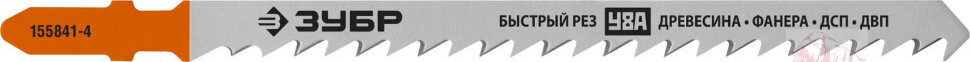 Полотна ЗУБР "ПРОФЕССИОНАЛ", T344D, для эл/лобзика, Cr-V, по дереву, T-хвост., шаг 4мм, 110мм, 2шт