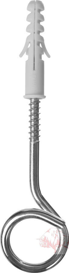 Дюбель распорный полипропиленовый, тип "ЕВРО", в комплекте с шурупом-кольцом, 12 х 60 / 8 х 135 мм, 15 шт, ЗУБР