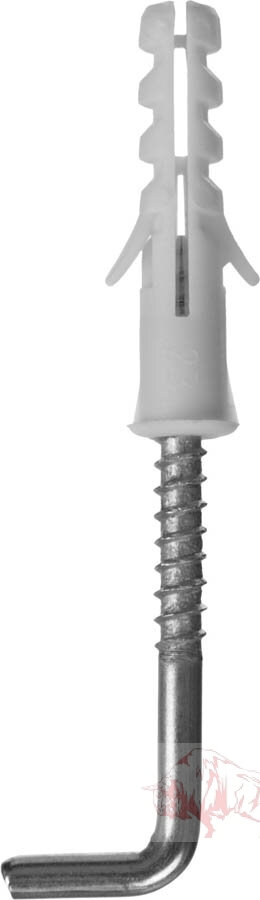 Дюбель распорный полипропиленовый, тип "ЕВРО", в комплекте с шурупом-крюком, 6 х 30 / 4 х 45 мм, 200 шт, ЗУБР