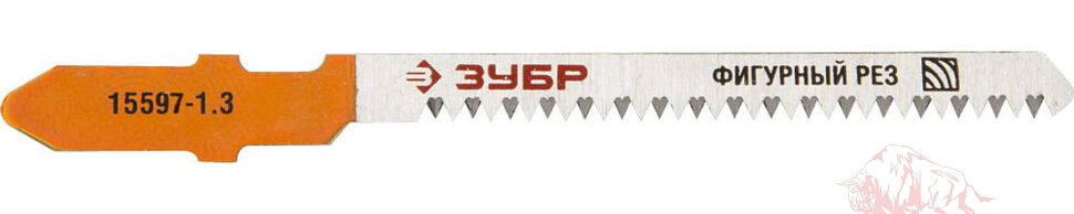 Полотна ЗУБР "ЭКСПЕРТ", U101AO, для эл/лобзика, по дереву, фигурный рез, US-хвостовик, шаг 1,3мм, 50мм, 2шт