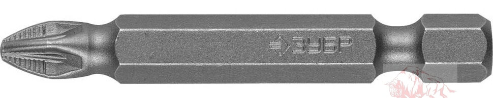 Биты ЗУБР "МАСТЕР" кованые, хромомолибденовая сталь, тип хвостовика E 1/4", PH2, 50мм, 2шт