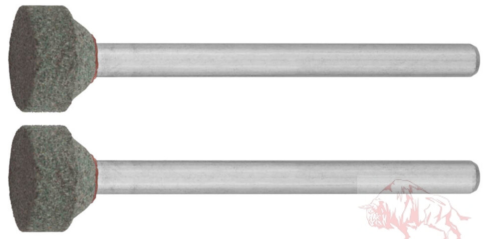 Круг ЗУБР абразивный шлифовальный из карбида кремния на шпильке, P 120, d 10,0x3,2мм, L 45мм, 2шт