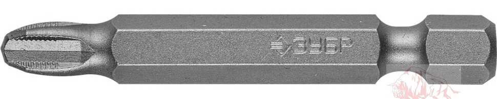 Биты ЗУБР "МАСТЕР" кованые, хромомолибденовая сталь, тип хвостовика E 1/4", PH3, 50мм, 2шт