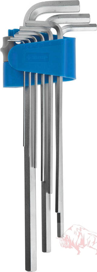 Набор ключей имбусовых ЗУБР "ЭКСПЕРТ" длинные,Cr-Mo,сатинированное покрытие,эргоном держатель,HEX 1,5 - 10 мм,9шт