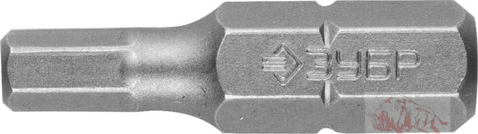 Биты ЗУБР "МАСТЕР" кованые, хромомолибденовая сталь, тип хвостовика C 1/4", HEX4, 25мм, 2шт